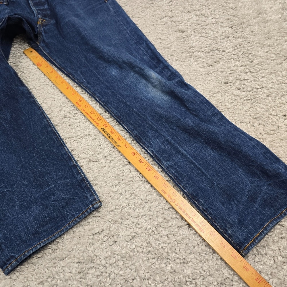 Levi's 501 Jeans Men 35x32 (Fits 32x29) Dark Wash Button Fly Straight Leg Rugged - Picture 12 of 14